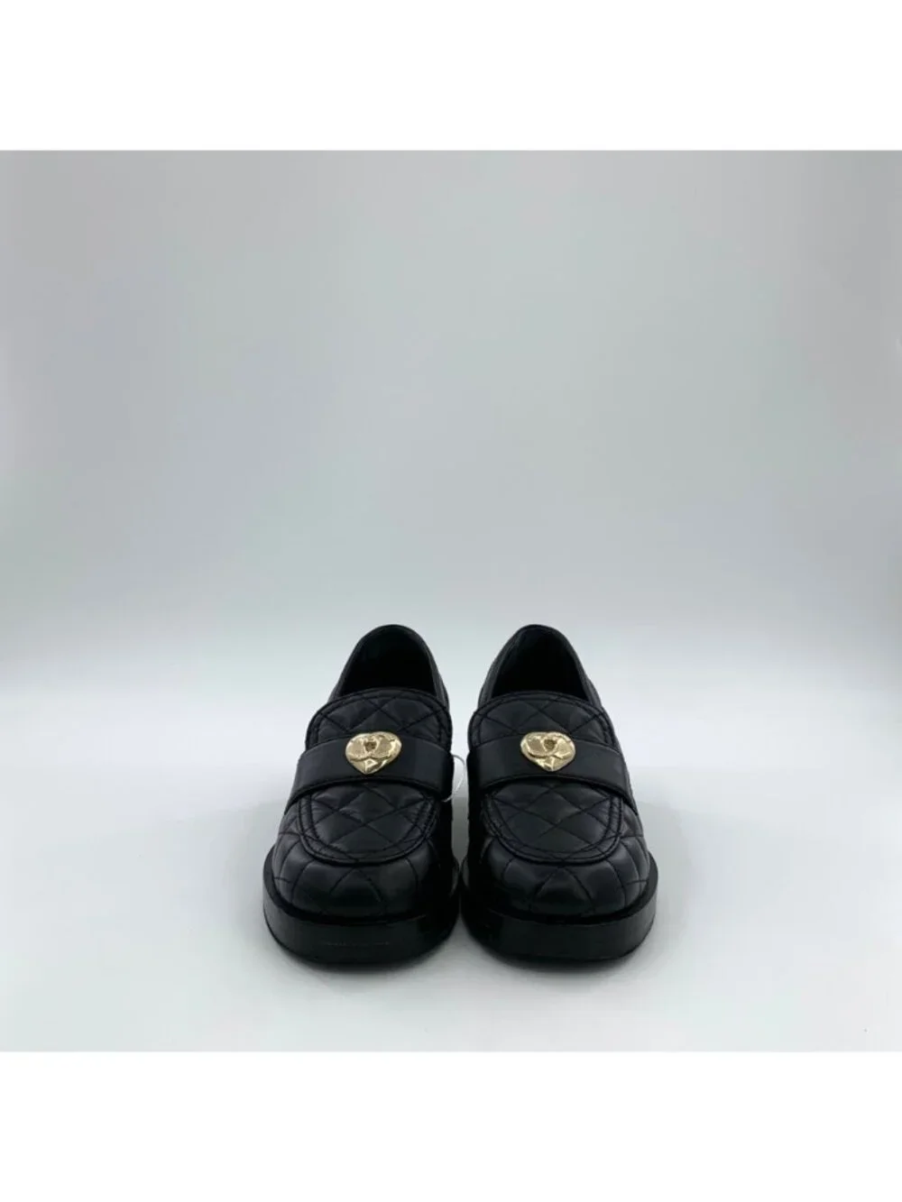 Chanel Black Leather Round-Toe Flat Shoes